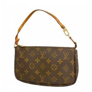 LOUIS VUITTON Authentic Brown Monogram Pochette Pouch